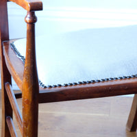 beech bench with horsehair linen seat