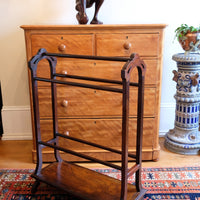 side view - Victorian Inlaid Rosewood Towel Rail Clothes Horse Antique Stand