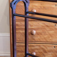 rosewood inlay base on the Victorian Inlaid Rosewood Towel Rail Clothes Horse Antique Stand