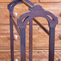 end view - rosewood inlay base on the Victorian Inlaid Rosewood Towel Rail Clothes Horse Antique Stand