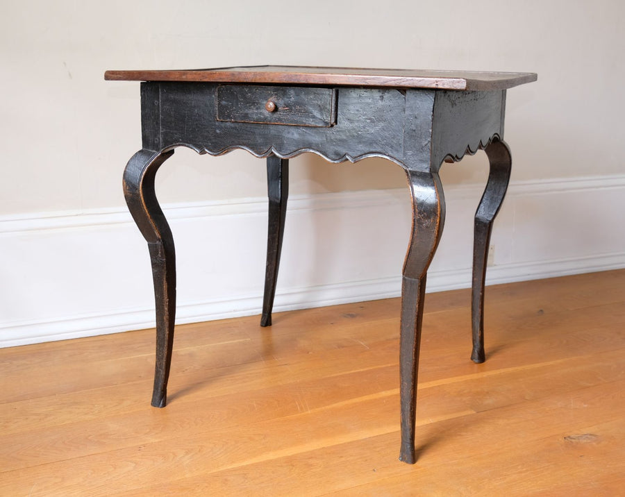 18th Century Ebonised Side Table With A Single Drawer
