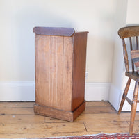 back view - 19th Century Mahogany Bedside Cupboard with Single Door & Curved Corners