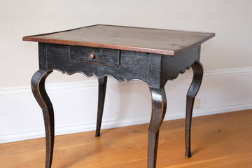 18th Century Ebonised Side Table With A Single Drawer