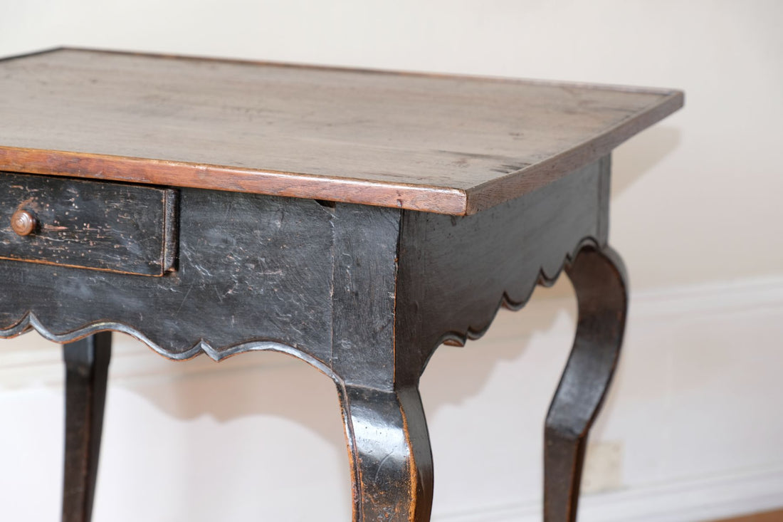 18th Century Ebonised Side Table With A Single Drawer