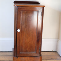 19th Century Mahogany Bedside Cupboard with Single Door & Curved Corners