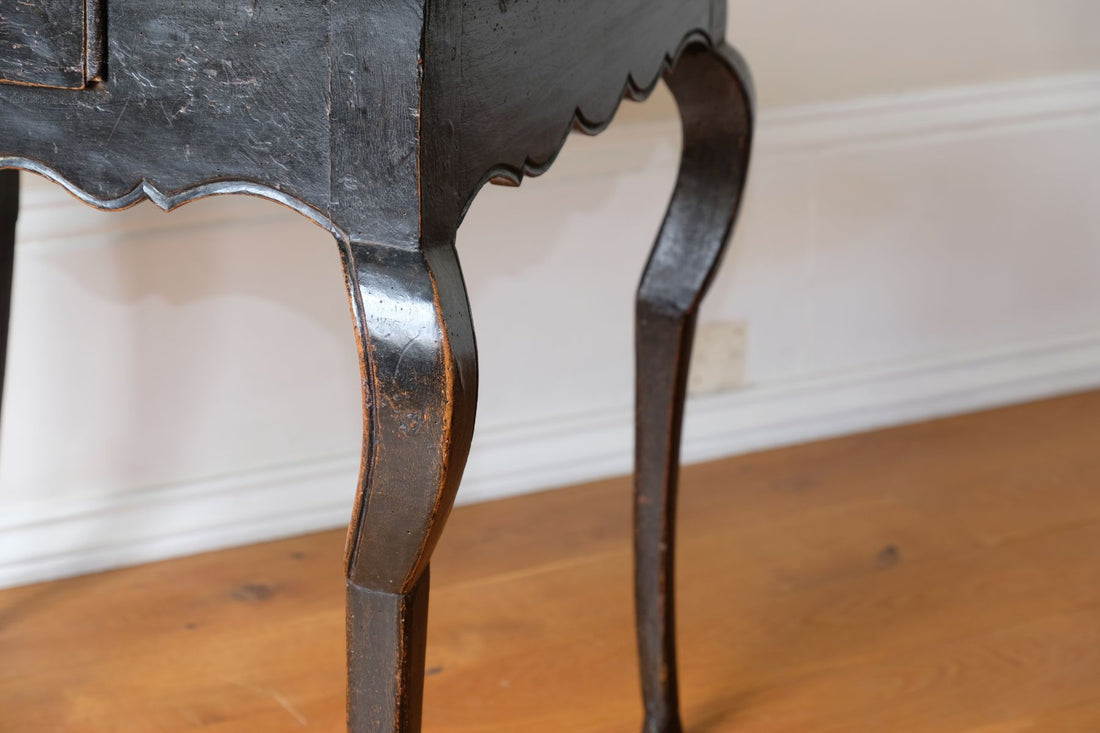 18th Century Ebonised Side Table With A Single Drawer