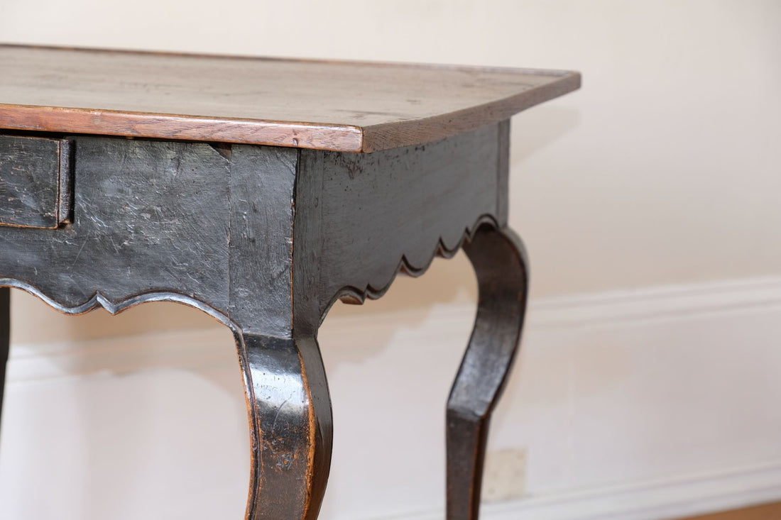 18th Century Ebonised Side Table With A Single Drawer