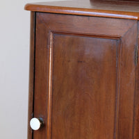 Door view - 19th Century Mahogany Bedside Cupboard with Single Door & Curved Corners
