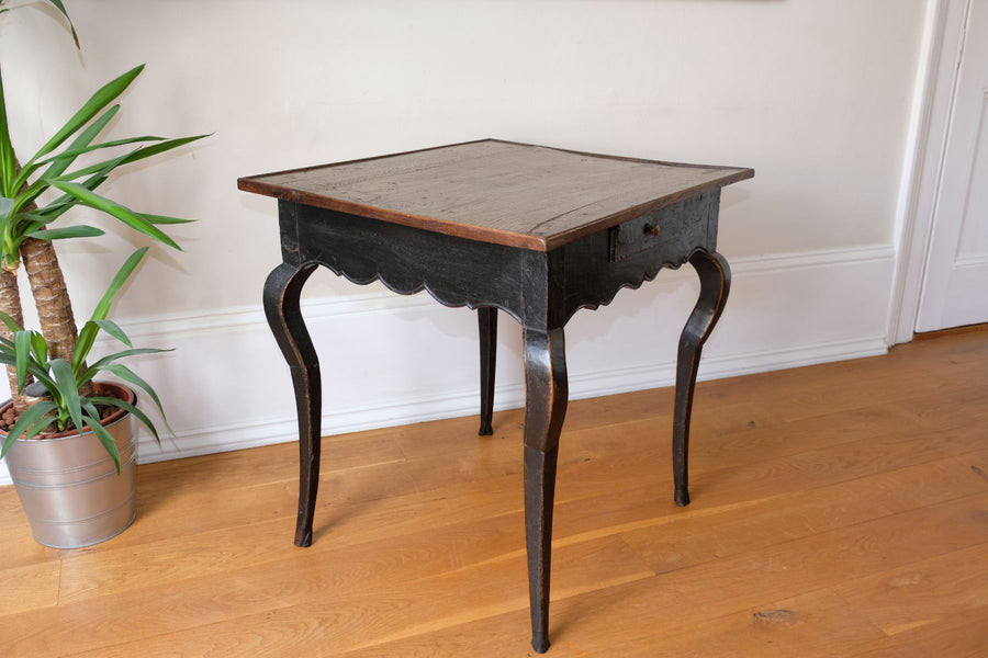 18th Century Ebonised Side Table With A Single Drawer
