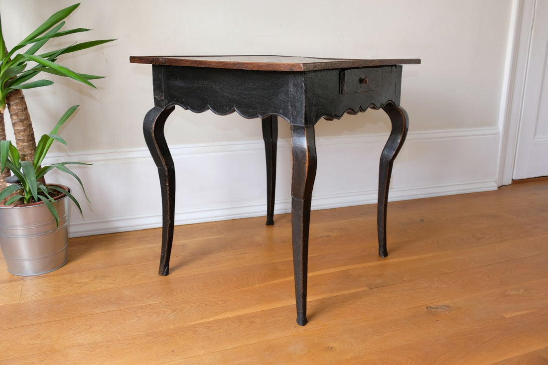 18th Century Ebonised Side Table With A Single Drawer
