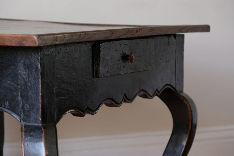 18th Century Ebonised Side Table With A Single Drawer