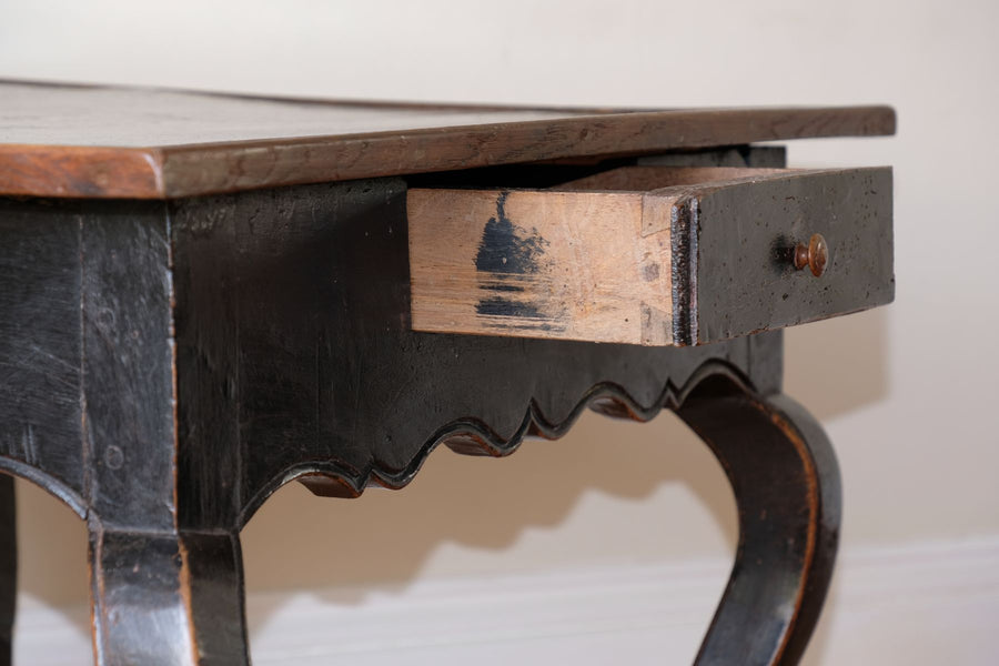 18th Century Ebonised Side Table With A Single Drawer