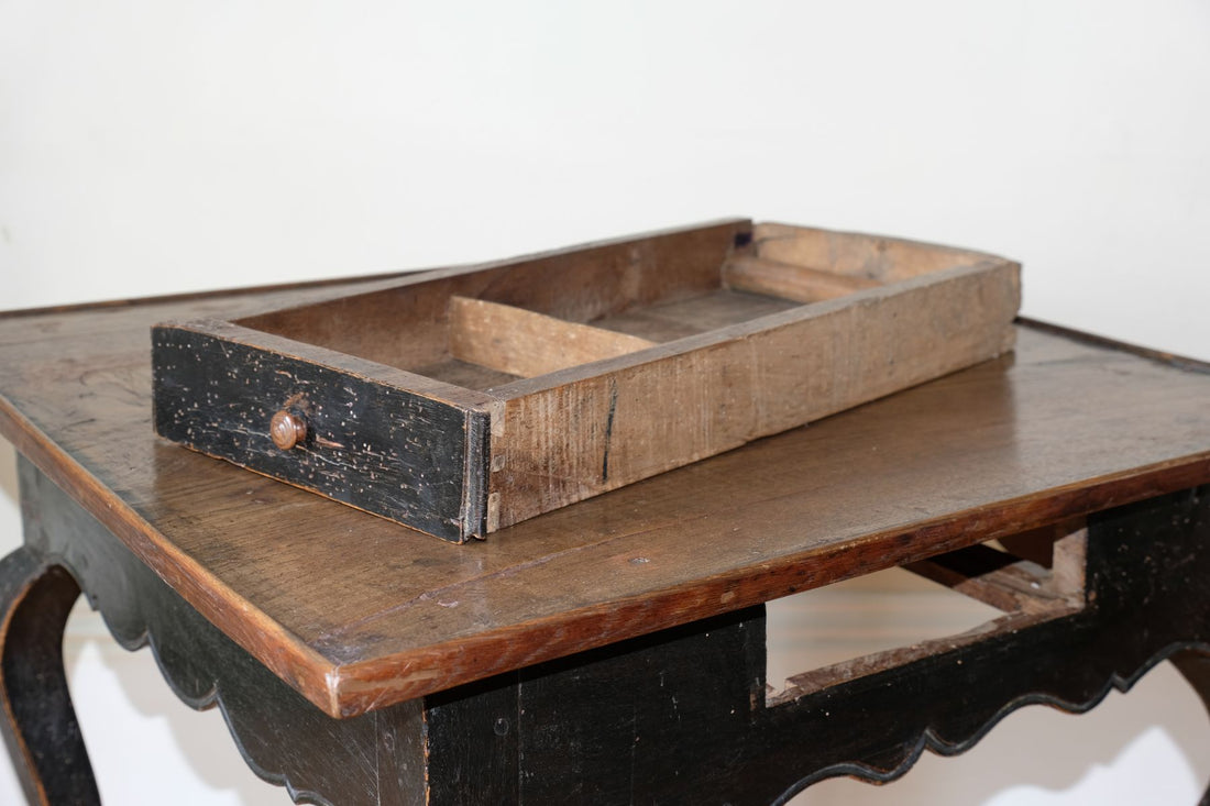 18th Century Ebonised Side Table With A Single Drawer