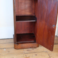 Inside - 19th Century Mahogany Bedside night stand Cupboard with Single Door & Curved Corners
