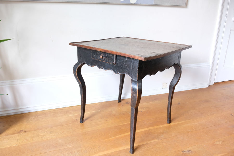 18th Century Ebonised Side Table With A Single Drawer
