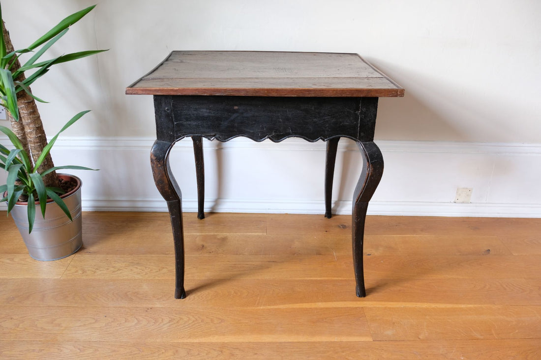18th Century Ebonised Side Table With A Single Drawer