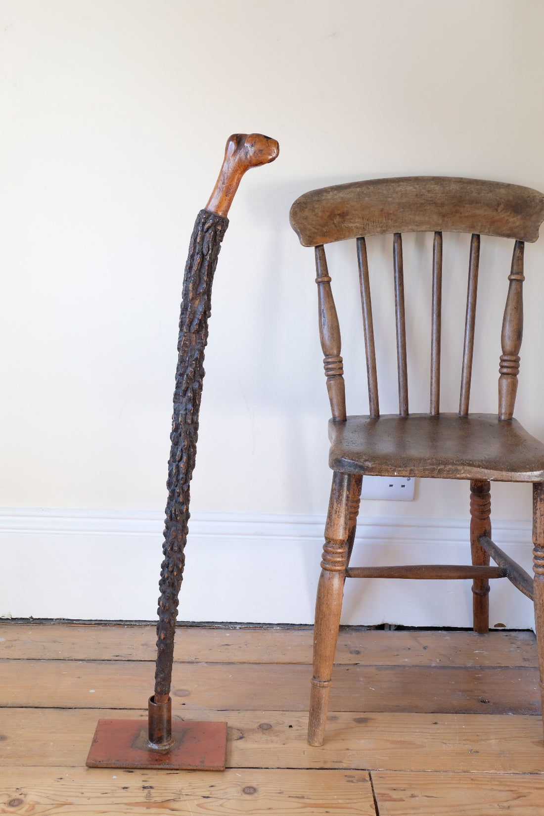 Irish Blackthorn Walking Stick with Boxwood Handle – Antique