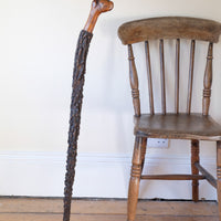 Irish Blackthorn Walking Stick with Boxwood Handle – Antique