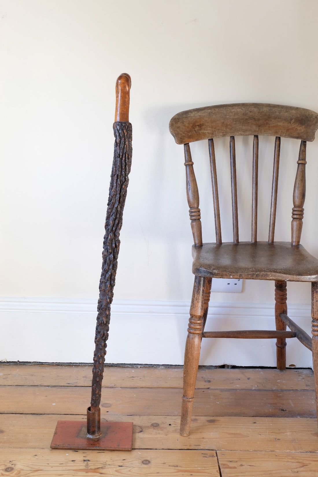 Irish Blackthorn Walking Stick with Boxwood Handle – Antique