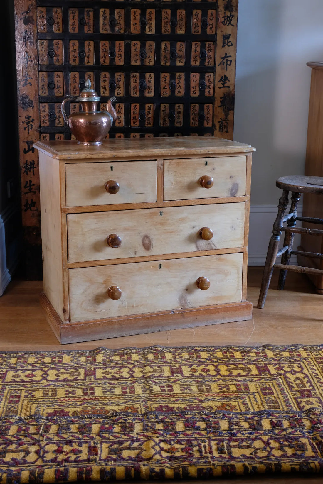 Victorian Pine Chest of Drawers – Two Small Over Two Deep