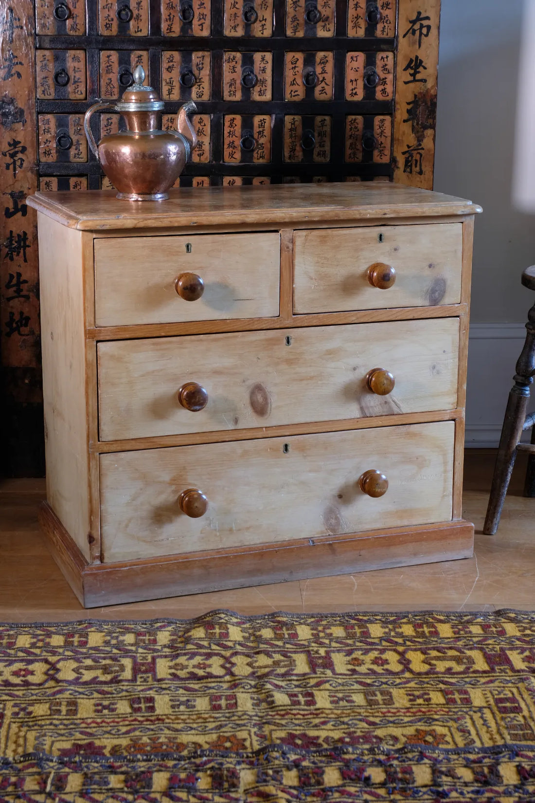 Victorian Pine Chest of Drawers – Two Small Over Two Deep