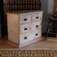 side view- Victorian Pine Chest of Drawers – Two Small Over Two Deep