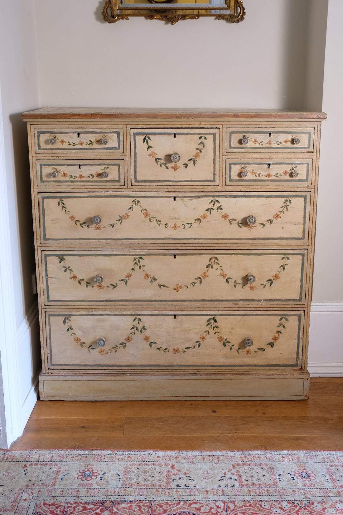Antique French Painted Commode with Central Deep Drawer, Circa 1800