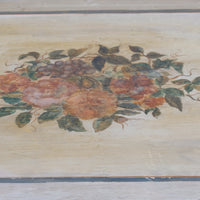 close up painted top  - Antique French Painted Commode with Central Deep Drawer, Circa 1800