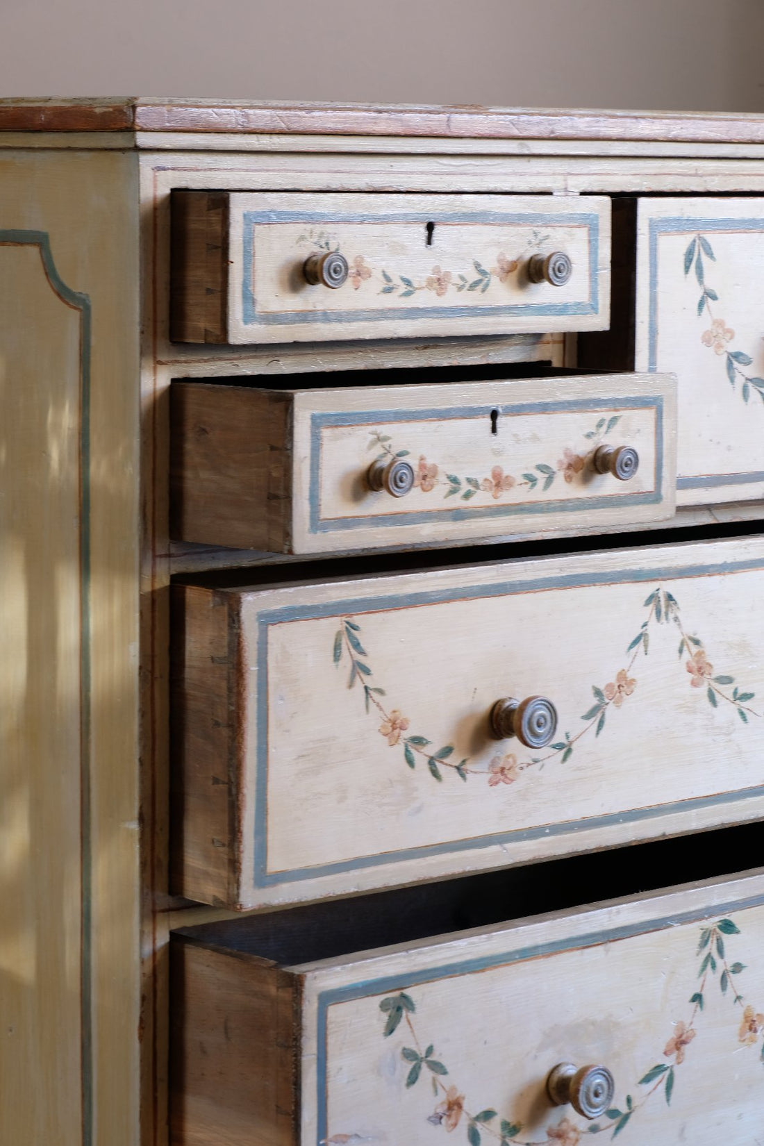 Antique French Painted Commode with Central Deep Drawer, Circa 1800