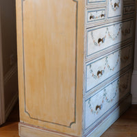 Side shot - Antique French Painted Commode with Central Deep Drawer, Circa 1800