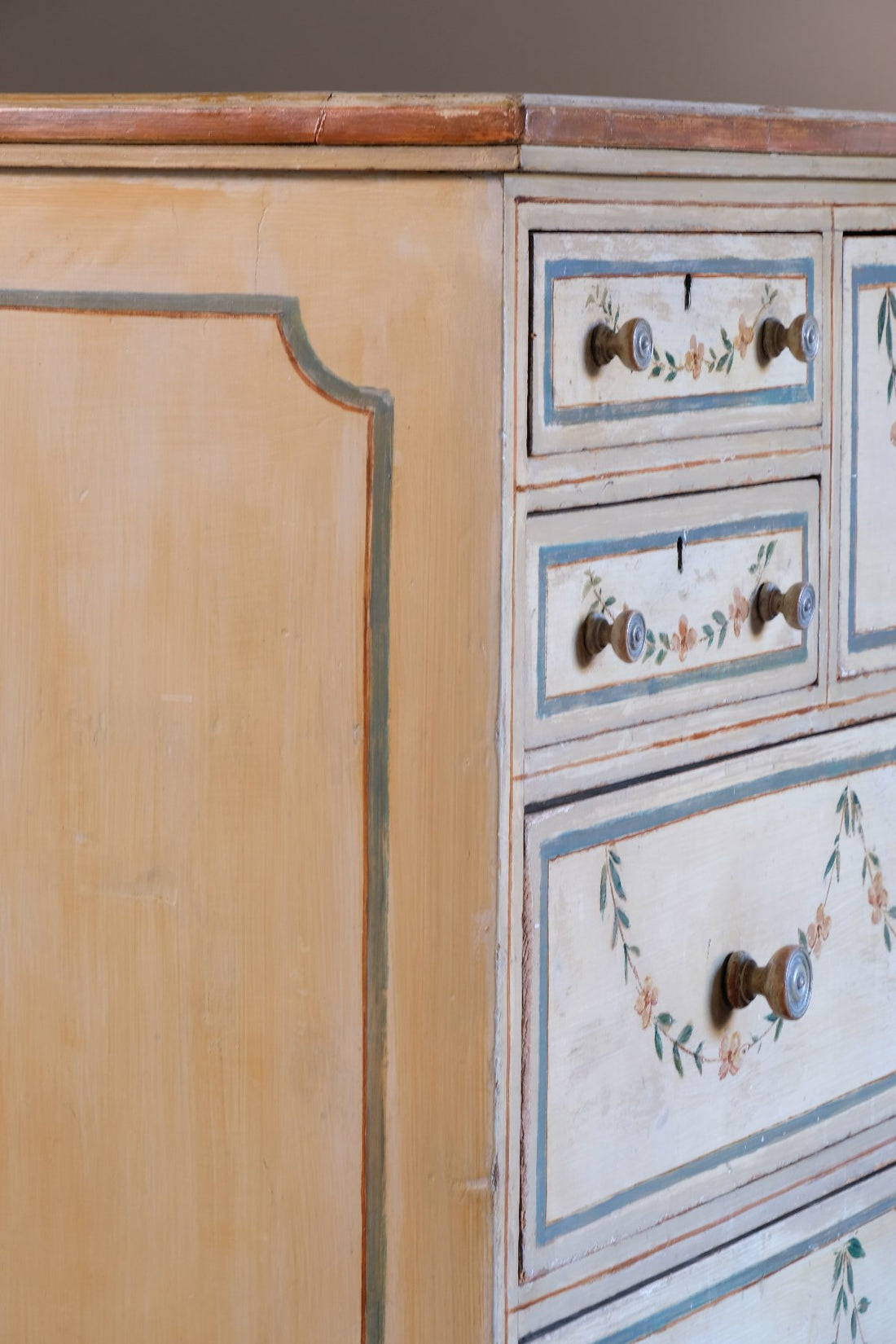 Antique French Painted Commode with Central Deep Drawer, Circa 1800Antique French Painted Commode with Central Deep Drawer, Circa 1800