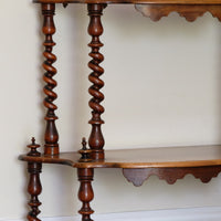 Walnut Étagère With Waterfall Shelves  & Barley Twist Columns