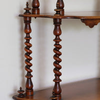 Walnut Étagère With Waterfall Shelves  & Barley Twist Columns