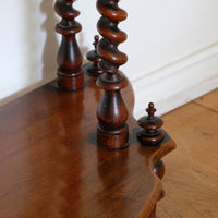 Walnut Étagère With Waterfall Shelves  & Barley Twist Columns