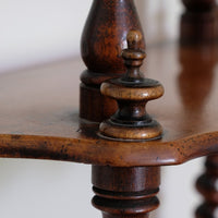 Walnut Étagère With Waterfall Shelves  & Barley Twist Columns