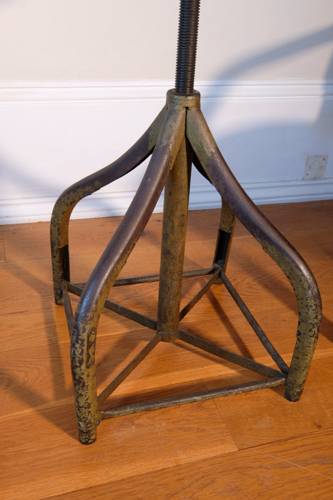 Close up of paint - An Industrial Swivel Stool, Circa 1950