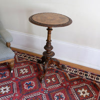 19th Century Burr Walnut & Marquetry Round Side Table