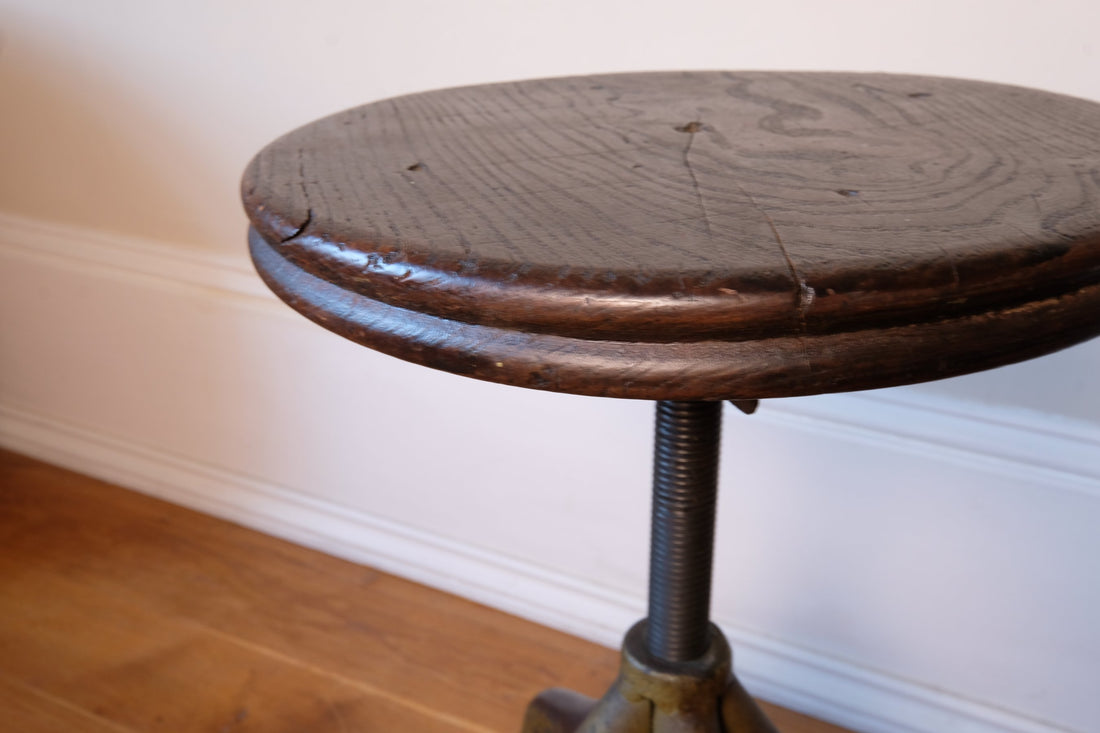 Close up of the seat - An Industrial Swivel Stool, Circa 1950