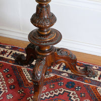 19th Century Burr Walnut & Marquetry Round Side Table