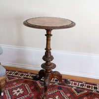 19th Century Burr Walnut & Marquetry Round Side Table