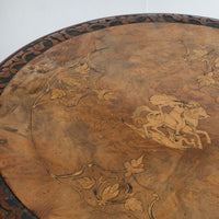 19th Century Burr Walnut & Marquetry Round Side Table