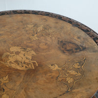 19th Century Burr Walnut & Marquetry Round Side Table