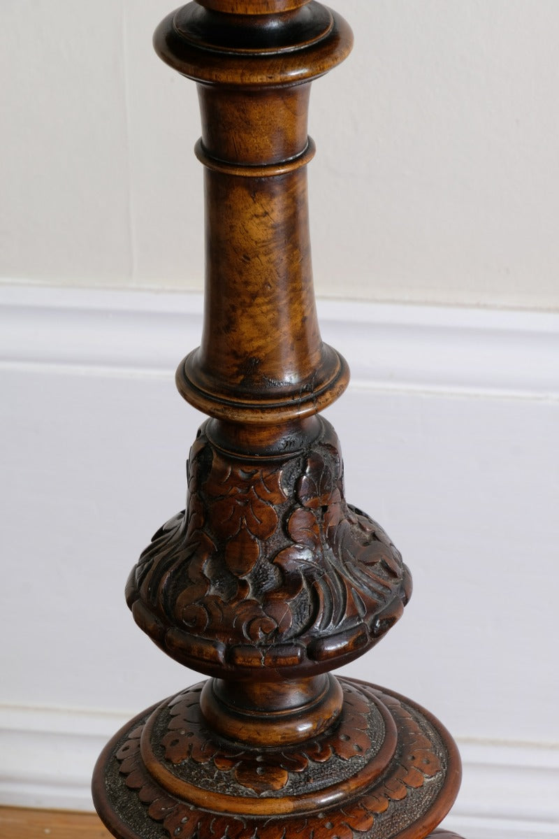 19th Century Burr Walnut & Marquetry Round Side Table