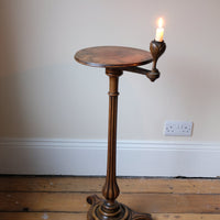 English Regency Burr Walnut Candlestand Table Circa 1815–1825 with Tripod Weighted Base