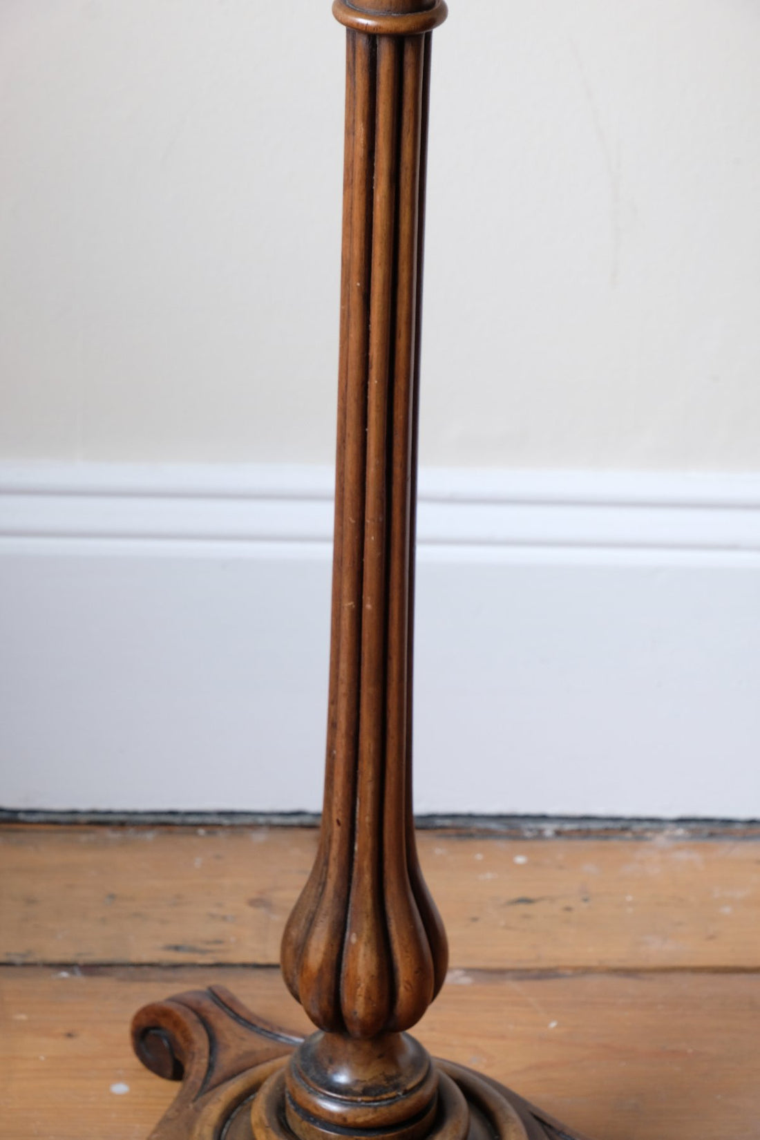English Regency Burr Walnut Candlestand Table Circa 1815–1825 with Tripod Weighted Base