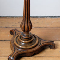 English Regency Burr Walnut Candlestand Table Circa 1815–1825 with Tripod Weighted Base