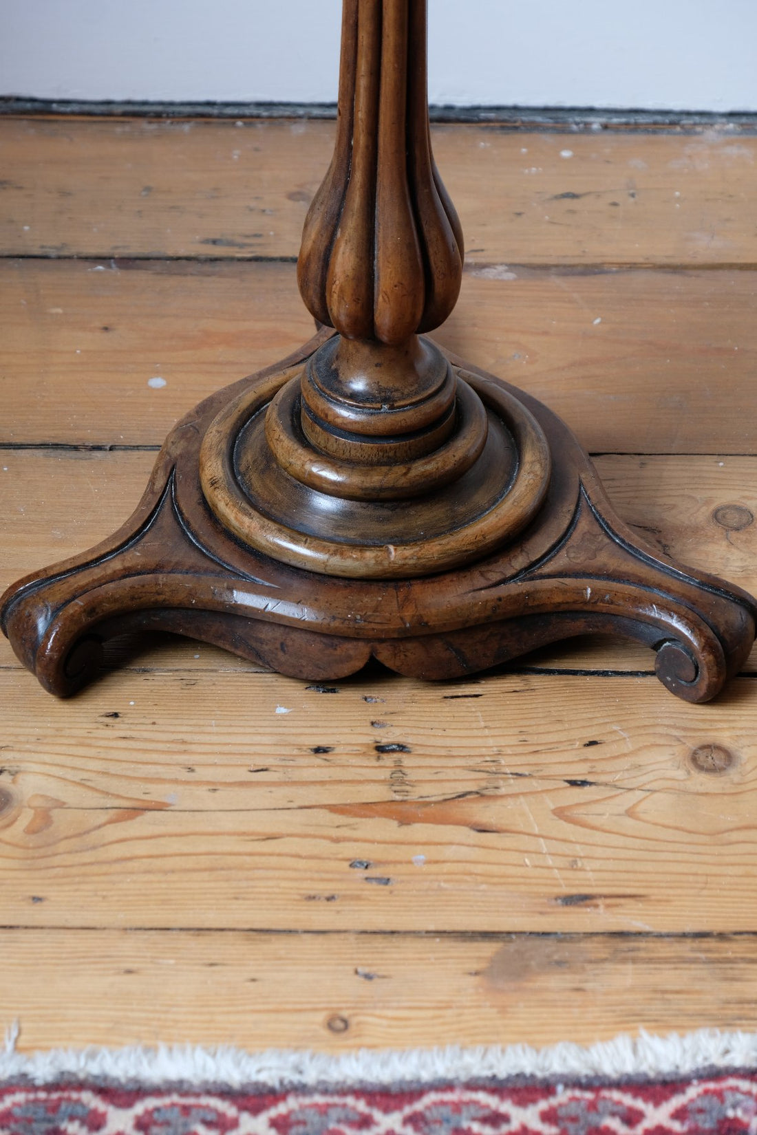 English Regency Burr Walnut Candlestand Table Circa 1815–1825 with Tripod Weighted Base