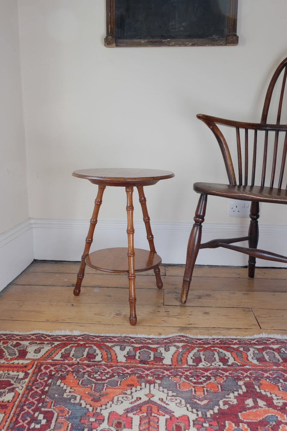 William Gerrard mahogany cricket table with faux bamboo legs