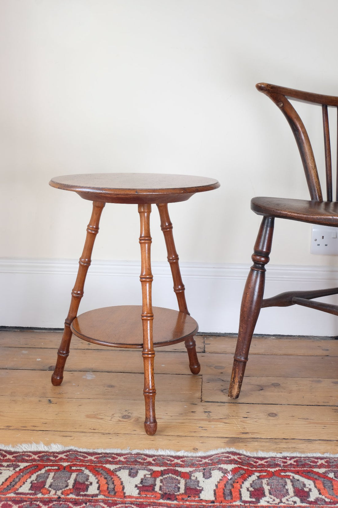William Gerrard mahogany cricket table with faux bamboo legs