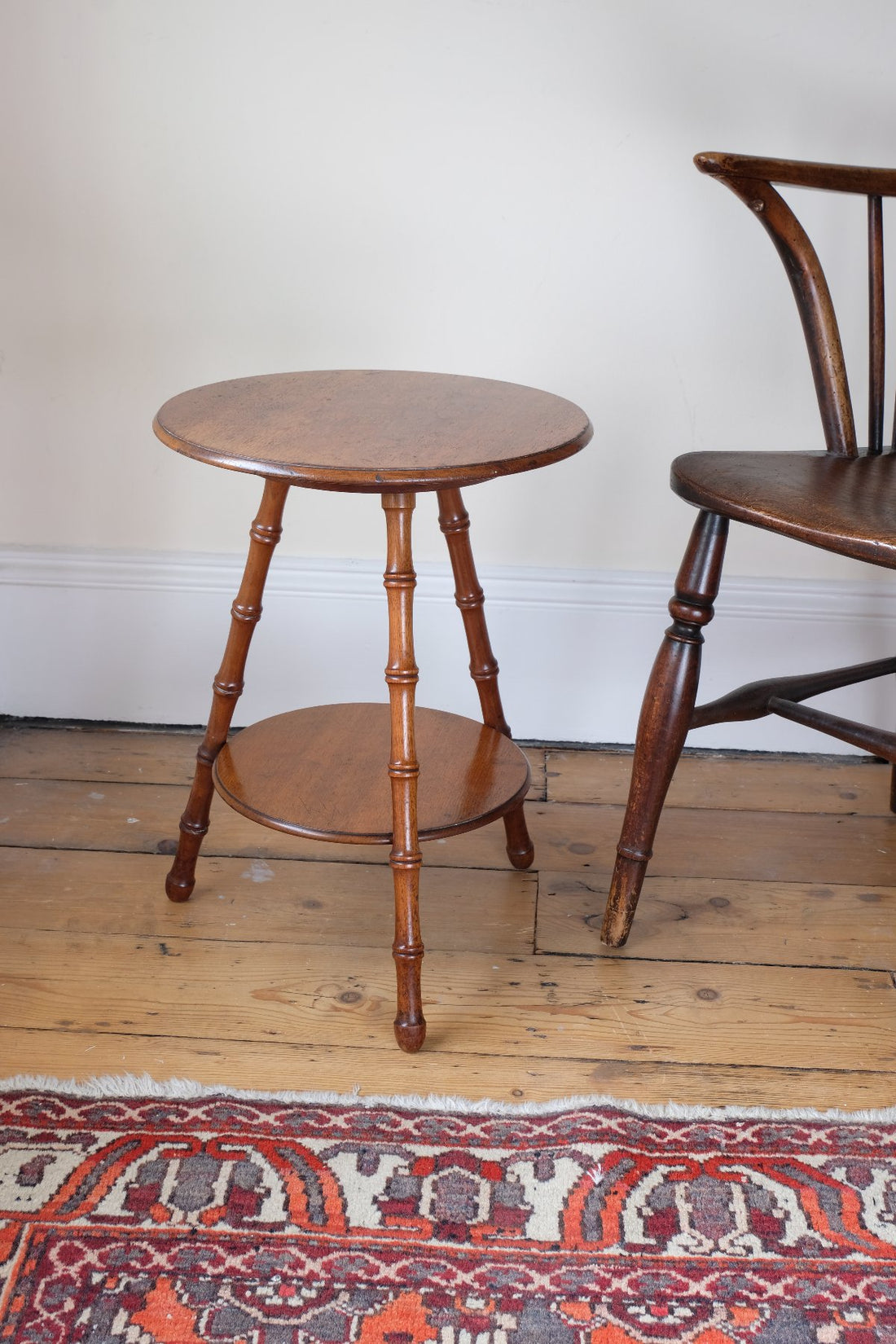 William Gerrard mahogany cricket table with faux bamboo legs